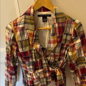 Larry Levine Women's Colorful Plaid Blazer